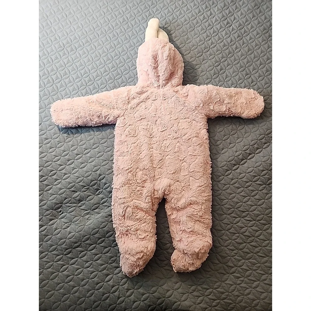 Infant Babies R Us Pink Bunny Faux Fur‎ Pram Snowsuit 6M